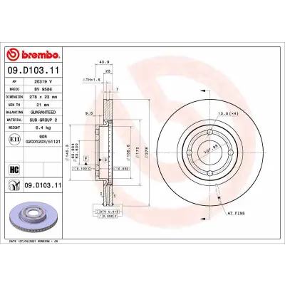 Compra Hoy Disco de freno BREMBO 09.D103.11